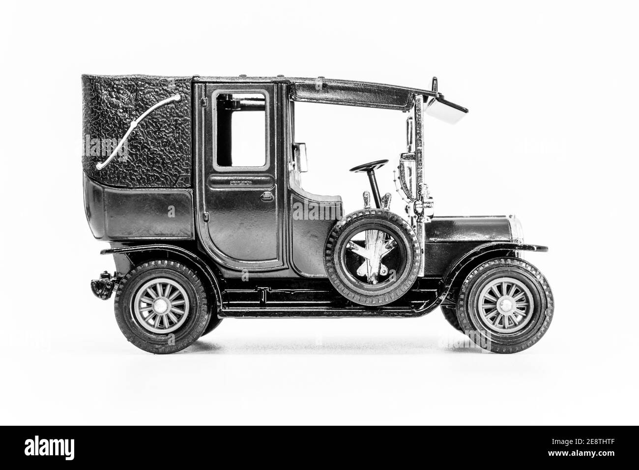 Matchbox Models of Yesteryear Y-28 Unic Taxi 1906 - side view, isolated on white Stock Photo