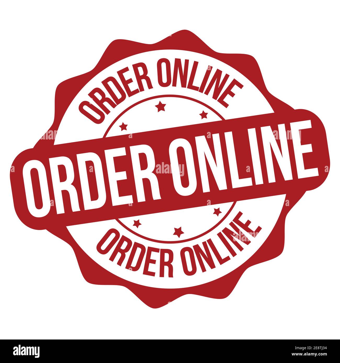 Order online label or stamp on white background, vector illustration Stock Vector