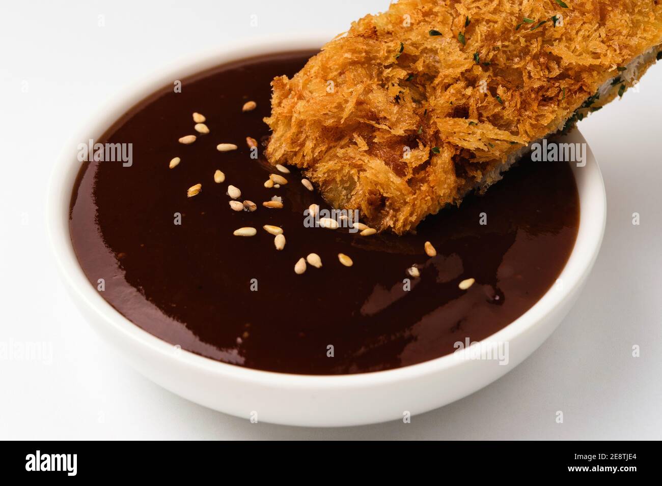 Pork cutlet sauce on a white background Stock Photo