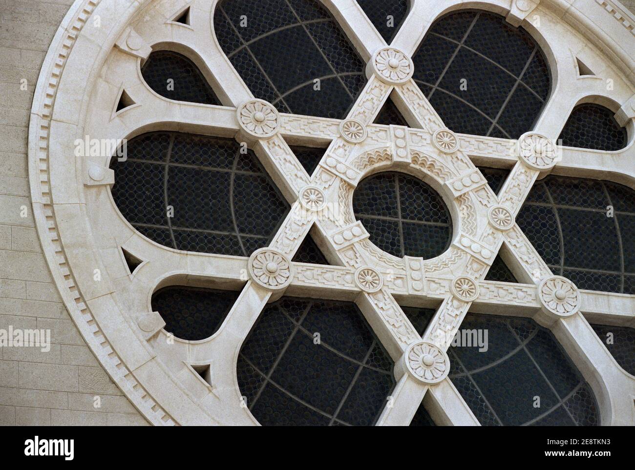 Italy, Friuli Venezia Giulia, Trieste, Synagogue, Rose Window by Ruggero e Arduino Berlam Architect Stock Photo