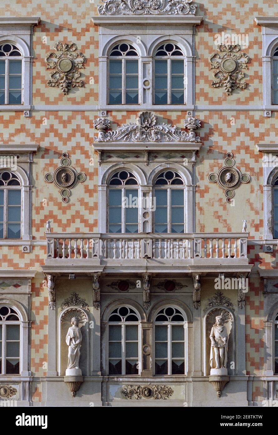 Italy, Friuli Venezia Giulia, Trieste, Palazzo Gopcevich Palace, by  Giovanni Andrea Berlam, Detail Facade Stock Photo - Alamy