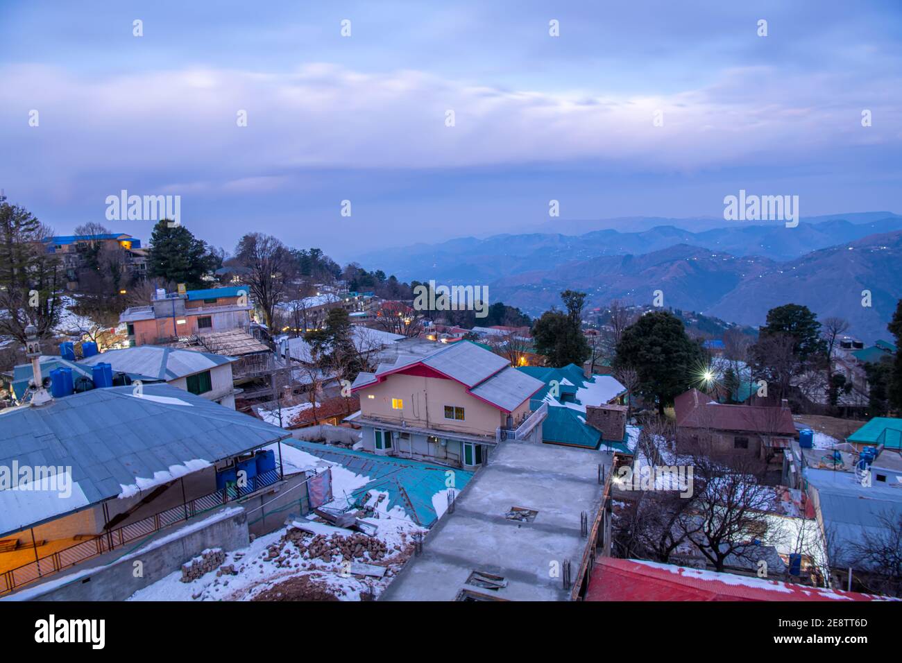 Early morning landscape view of Mall Road Muree Stock Photo