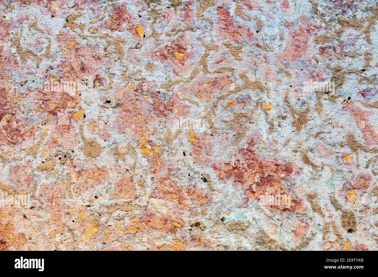 Sandstone surface yellow biege rose patterned texture background Stock Photo