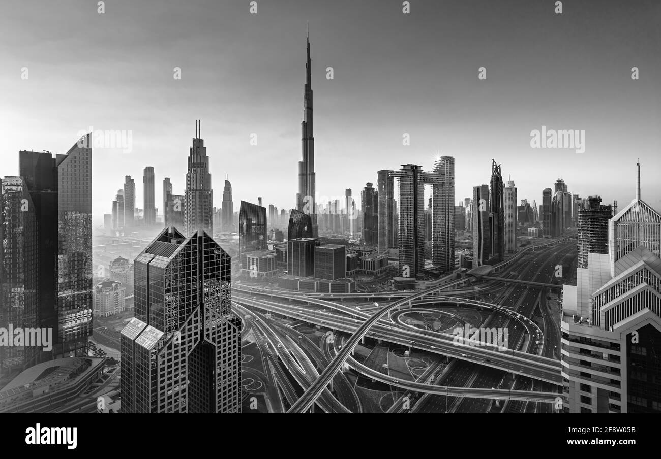Modern skyscrapers in luxury Black and White Stock Photos & Images - Alamy