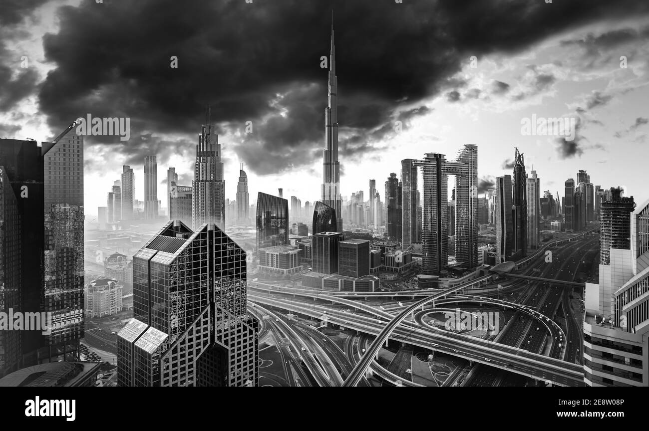 dubai-skyline-2016-black-and-white-stock-photos-images-alamy