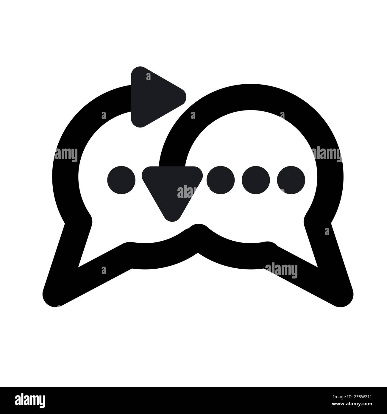black outline illustration of a chat sign and emblem Stock Vector