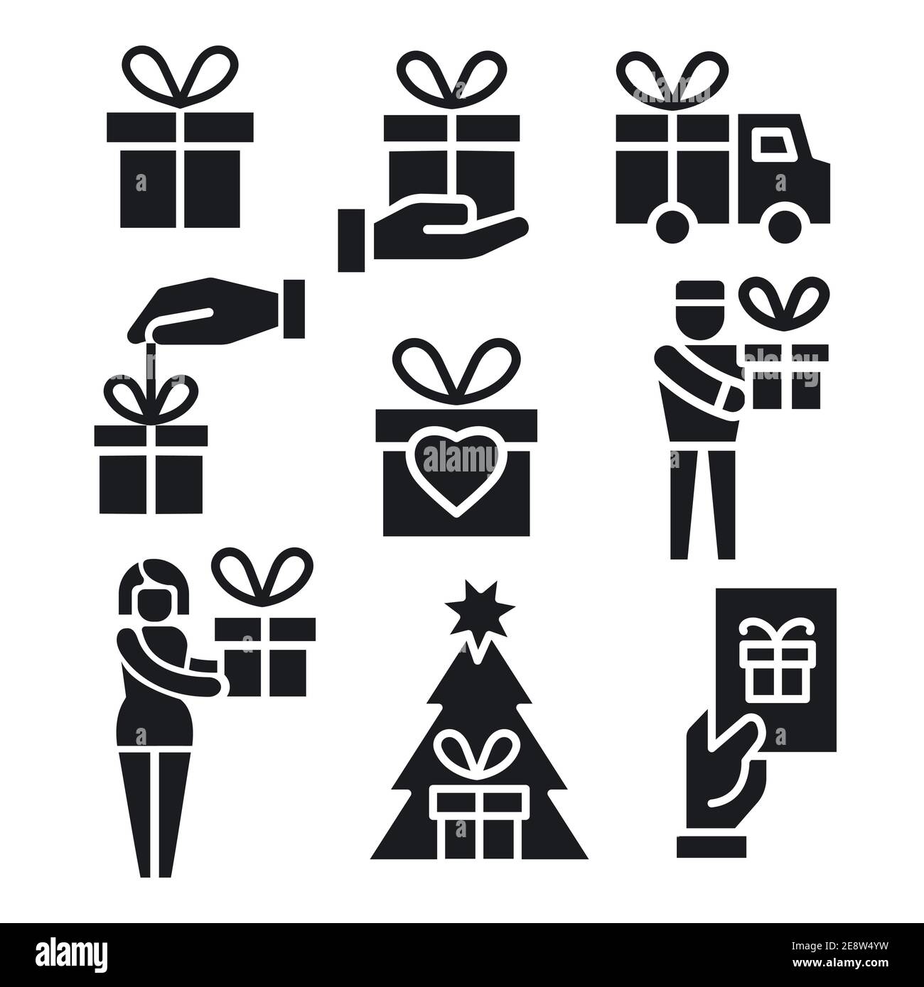 illustration of the gift and presents icons set Stock Vector
