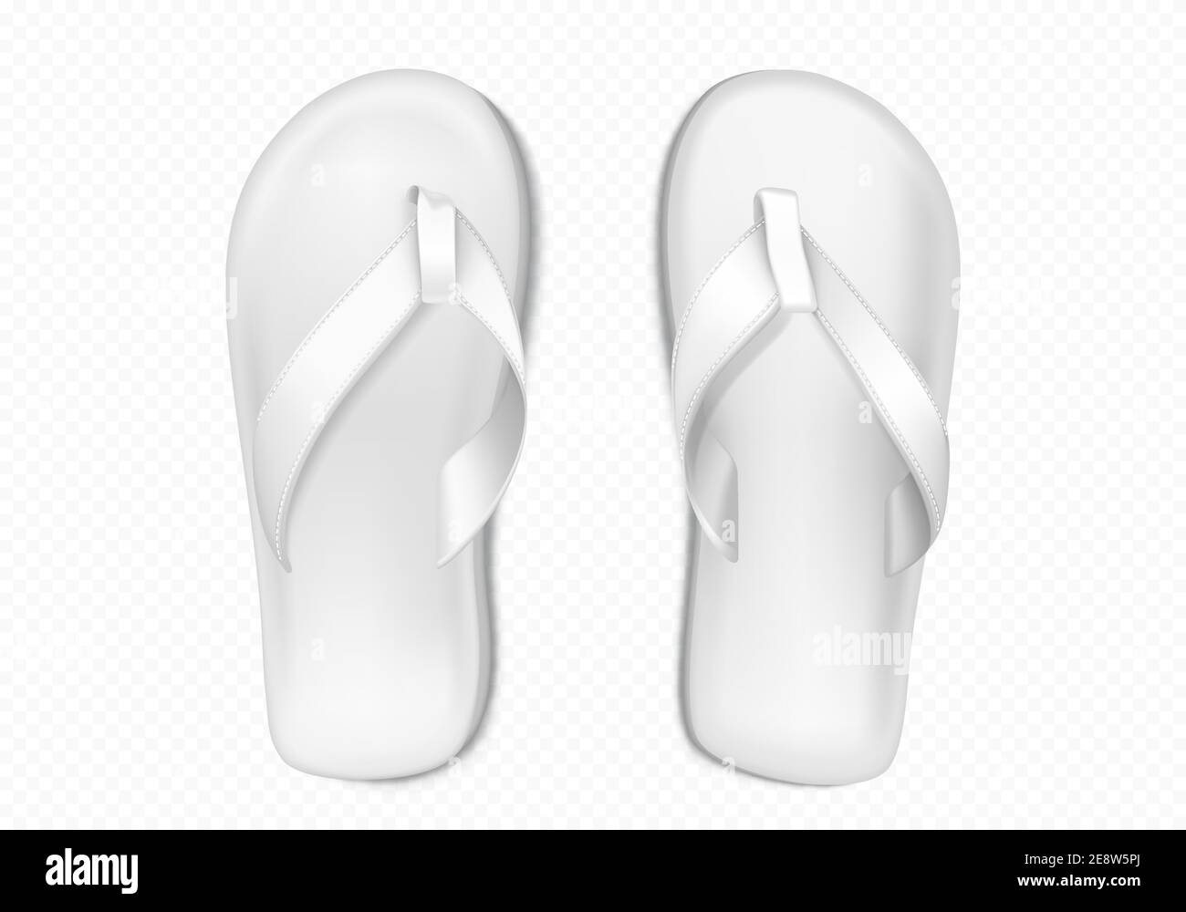 White summer slippers for beach or pool isolated on transparent background.  Vector realistic mockup of blank flip flops, plastic sandals with thong, r  Stock Vector Image & Art - Alamy