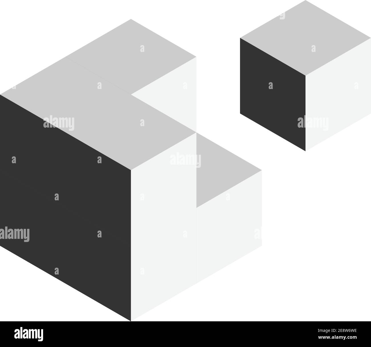 Solution design element concept. Block of 3D cubes with last piece ...