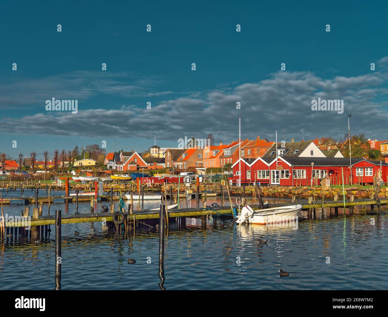 Nysted harbor marina on Lolland in rural Denmark Stock Photo Alamy