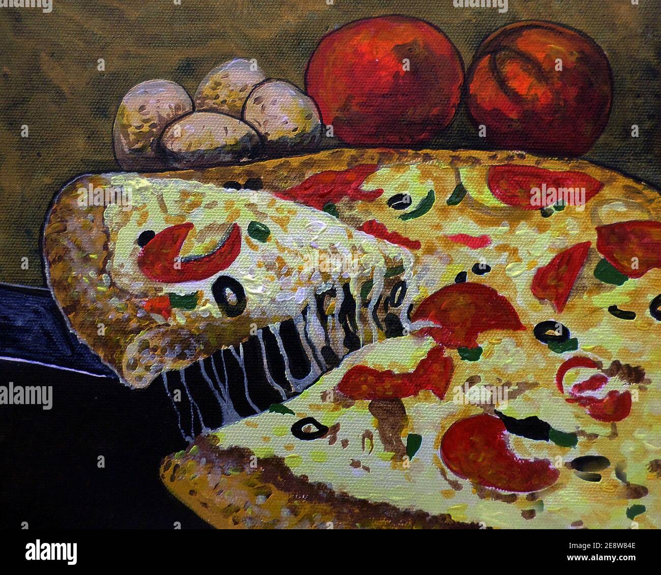 Food painting,Realistic ,oil painting, there are many countries Stock