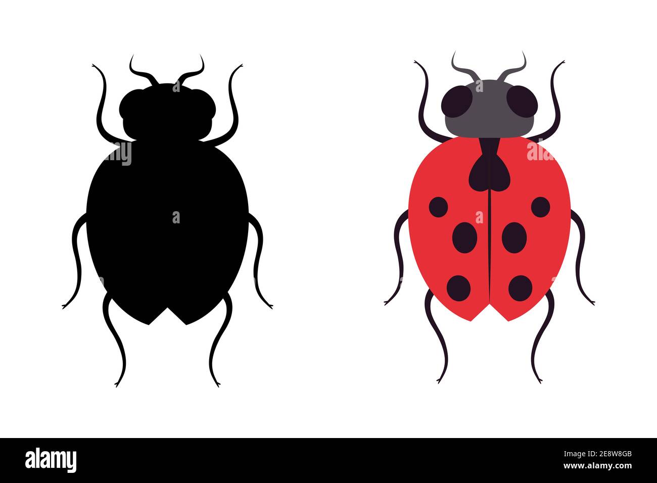 Cartoon cute ladybug on a white isolated background. Vector illustration. Stock Vector