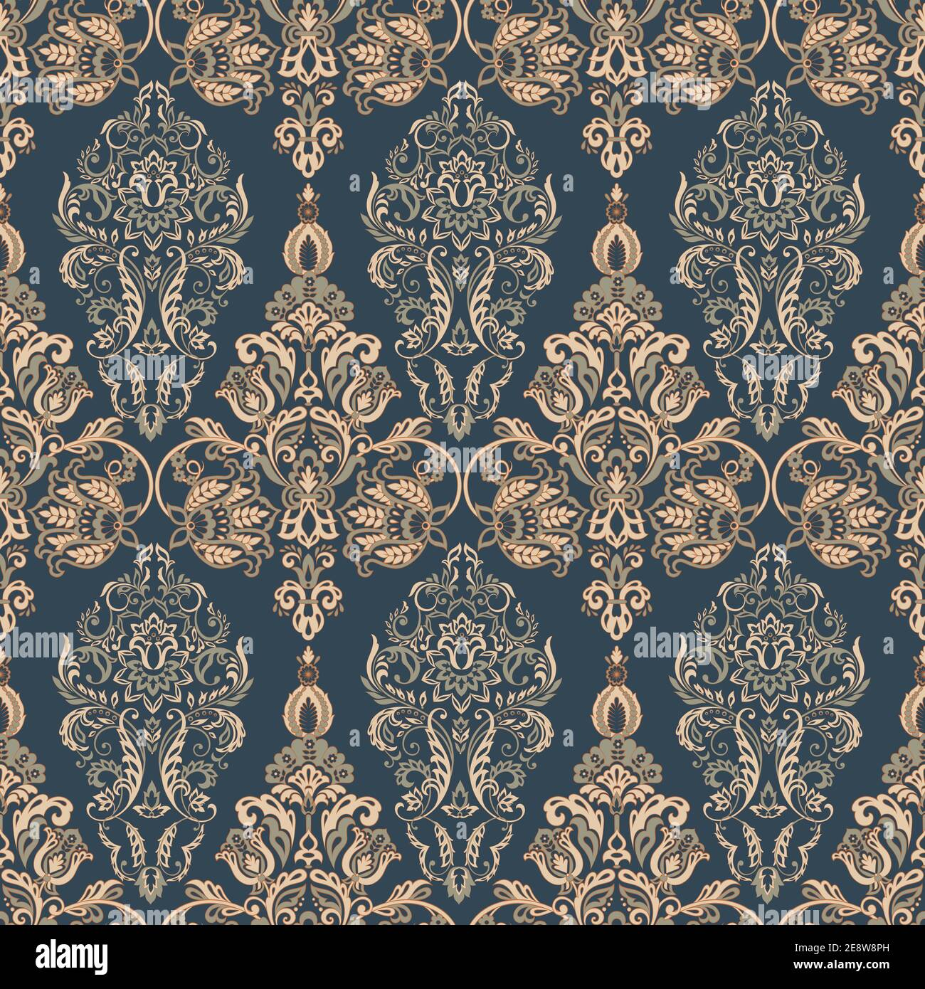 Baroque seamless floral pattern. Vector classic floral ornament Stock ...