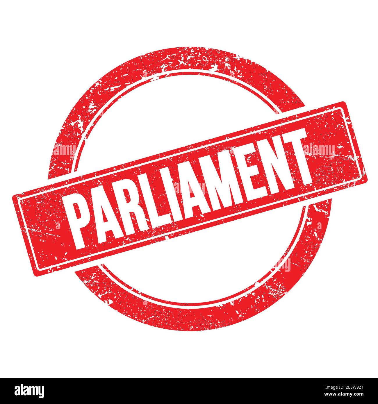 PARLIAMENT text on red grungy round vintage stamp Stock Photo - Alamy