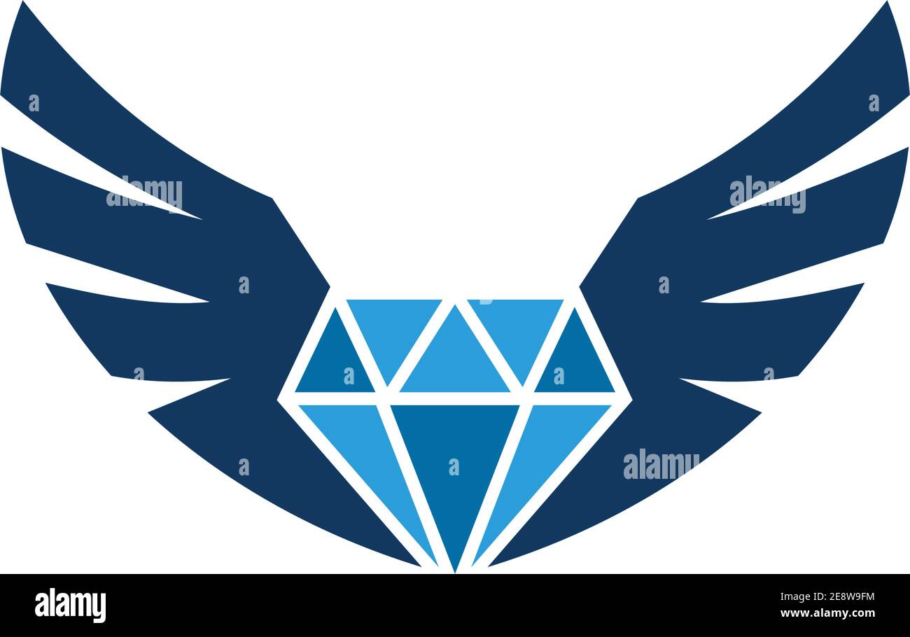 diamond wings abstract icon logo concept graphic design Stock Vector
