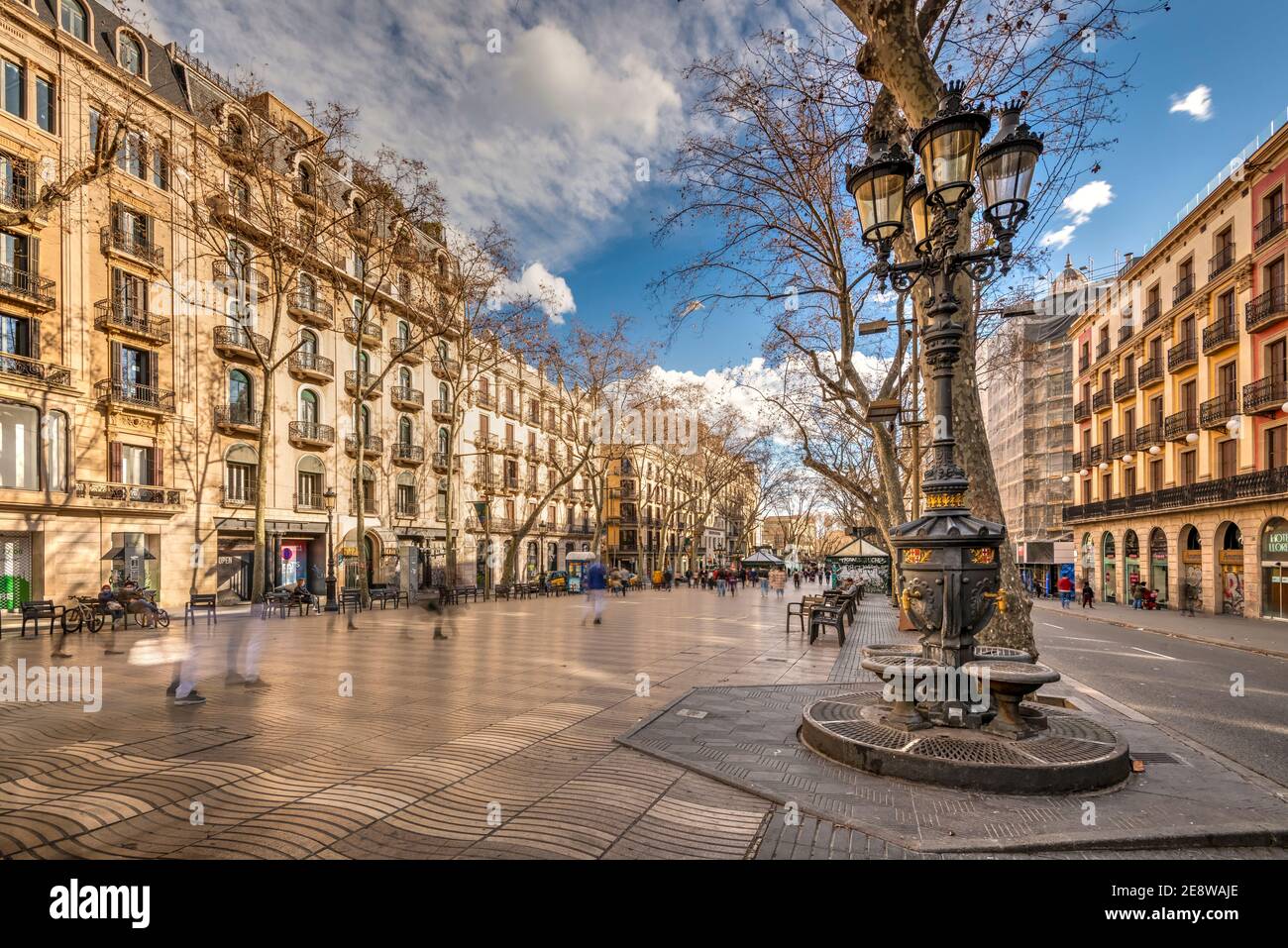 La Rambla pedestrian mall, Barcelona, Catalonia, Spain Stock Photo