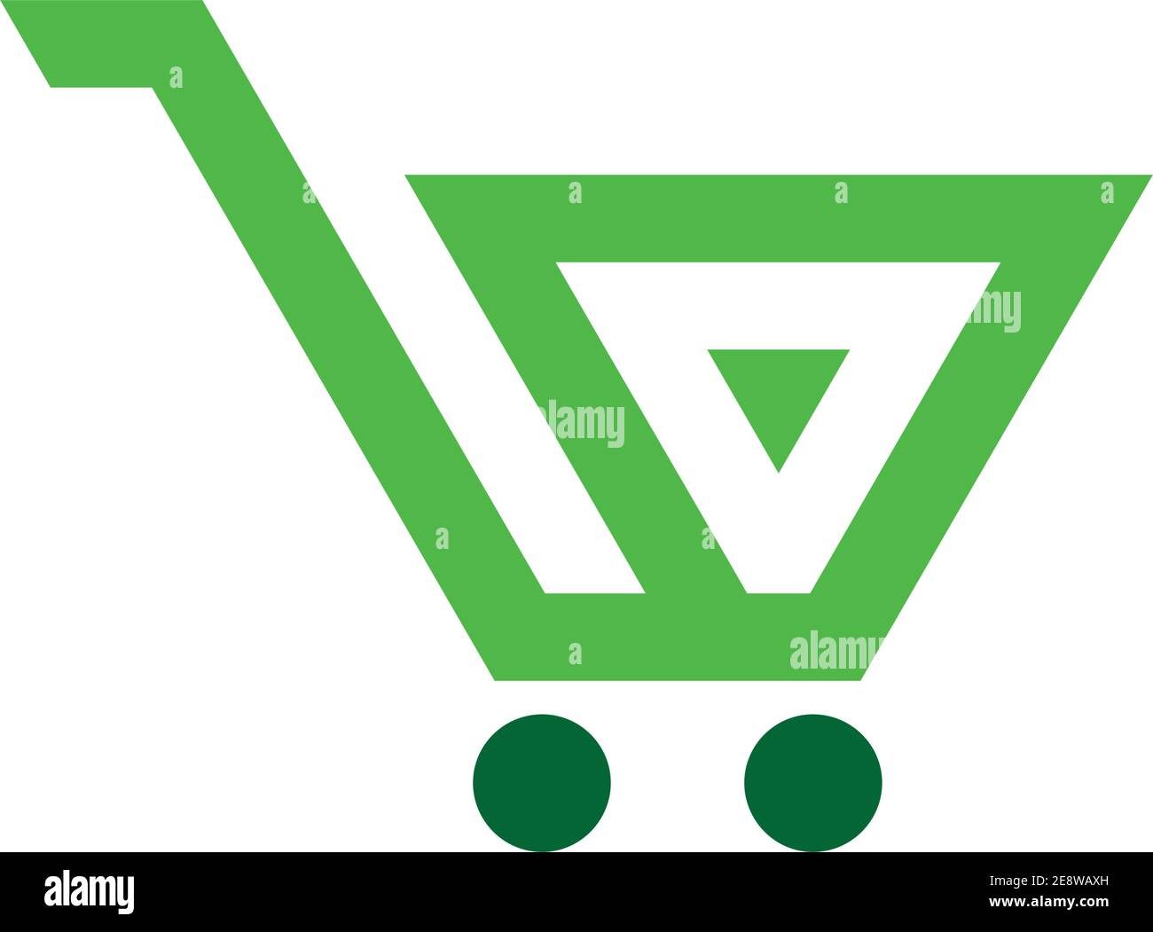 cart abstract letter w icon logo concept graphic design Stock Vector