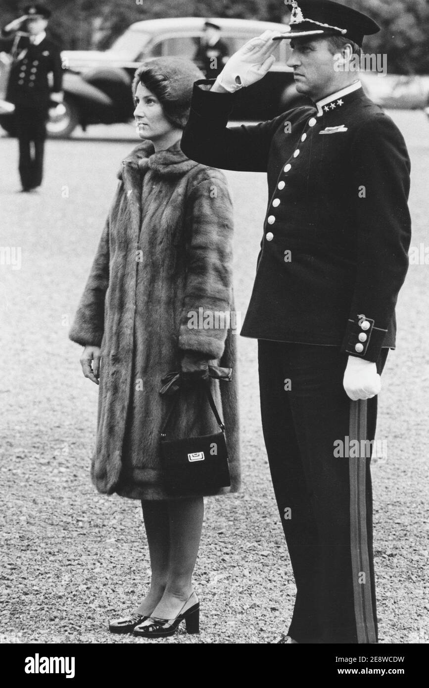 King Harald of Norway. Pictured when being crown prince with his wife Sonja 1974. Stock Photo