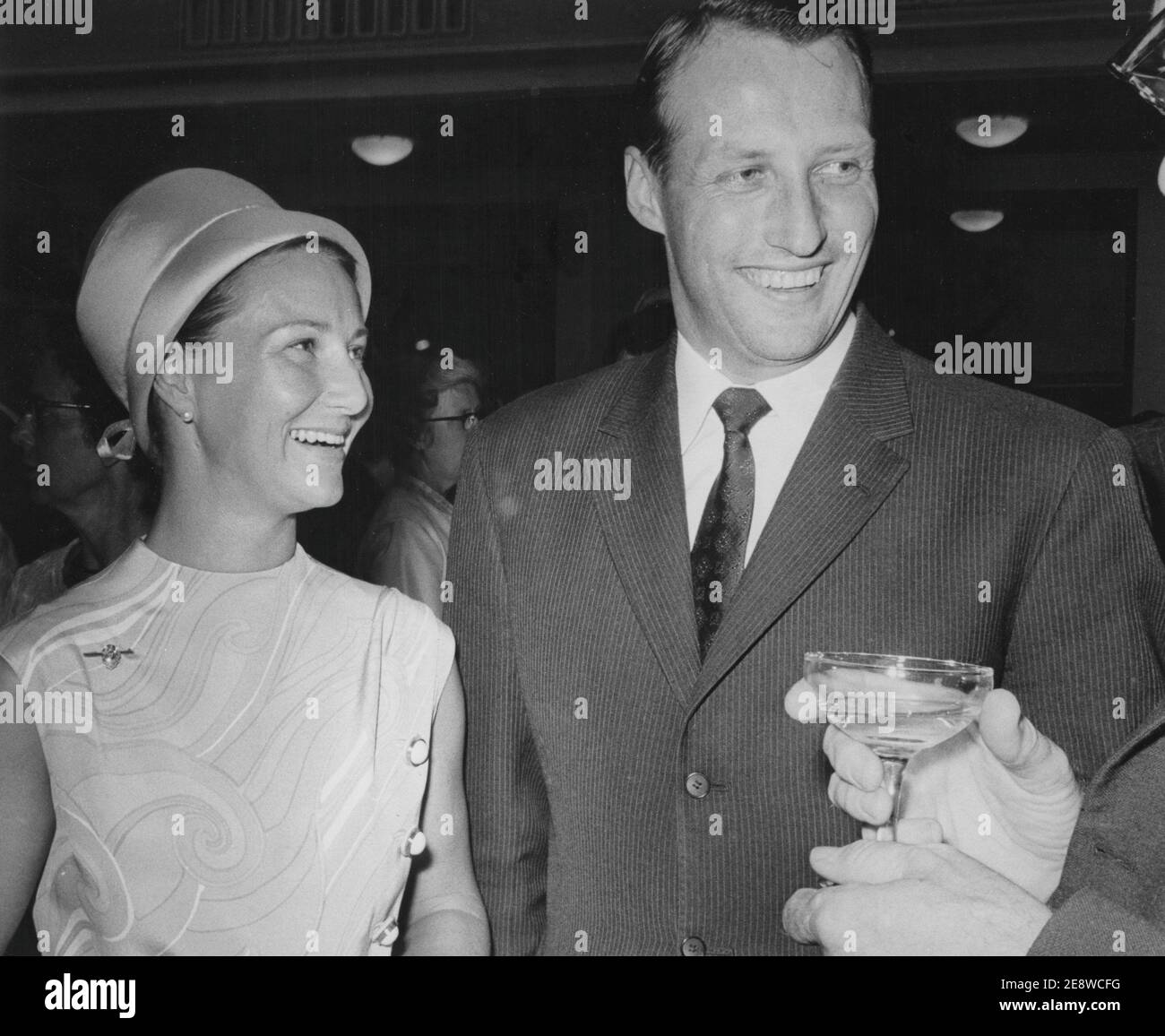 King Harald of Norway. Pictured when being crown prince with his wife Sonja in the 1960s Stock Photo