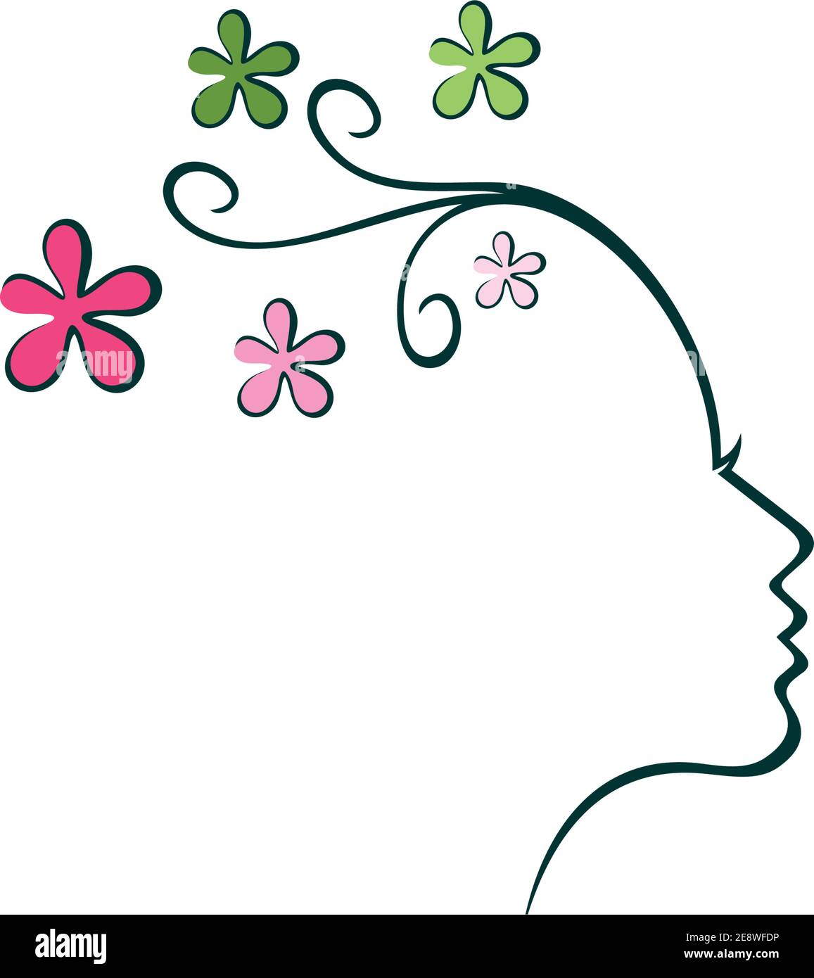 woman beauty abstract flowers icon logo concept graphic design Stock Vector