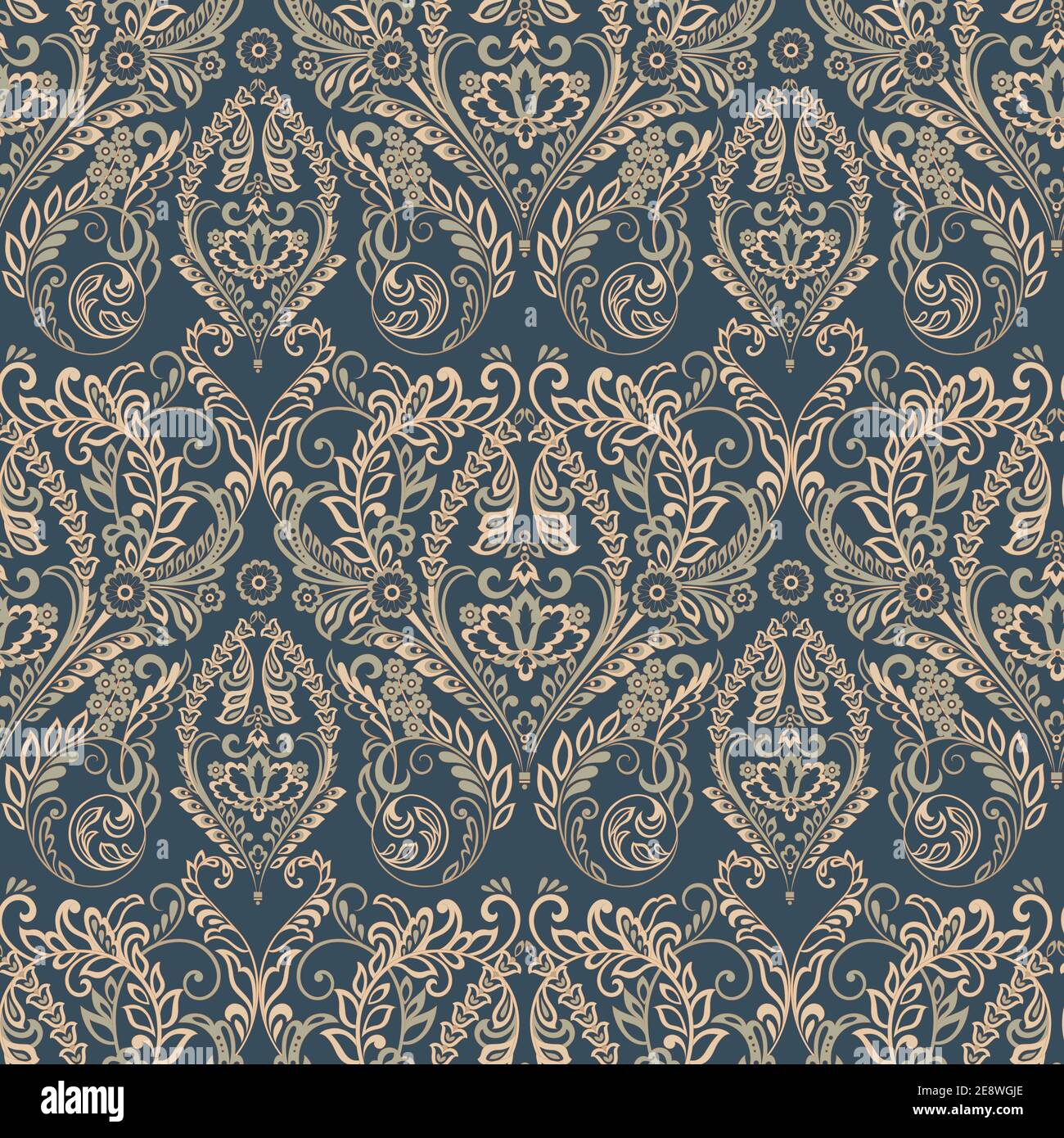 Baroque seamless floral pattern. Vector classic floral ornament Stock ...
