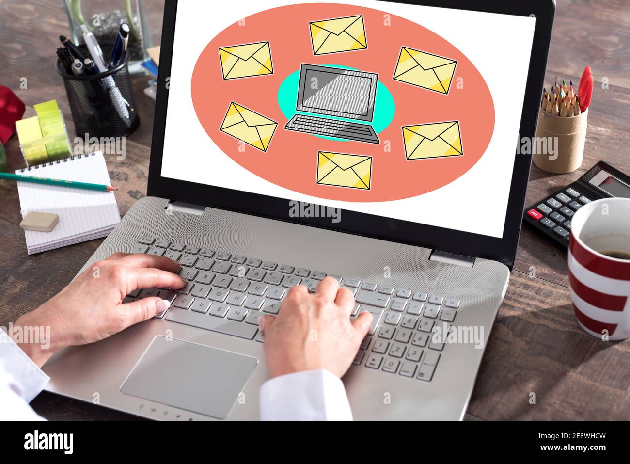 Email concept shown on a laptop screen Stock Photo