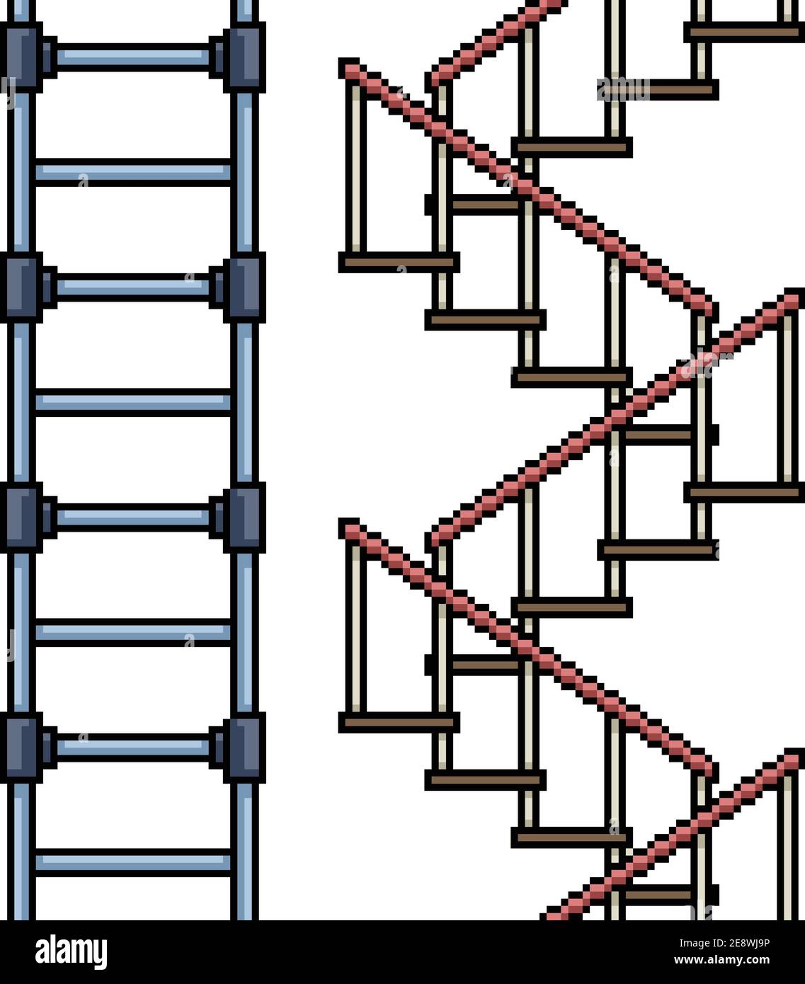 set of pixel art isolated stair loop Stock Vector Image & Art Alamy