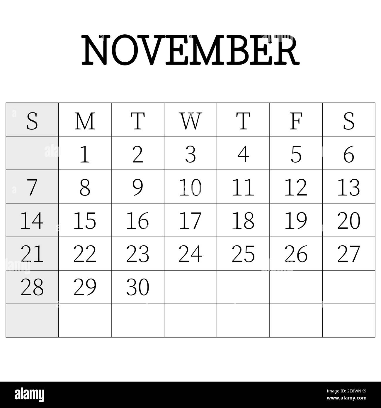 2021 calendar planner. November. Corporate week. Template layout, 12 ...