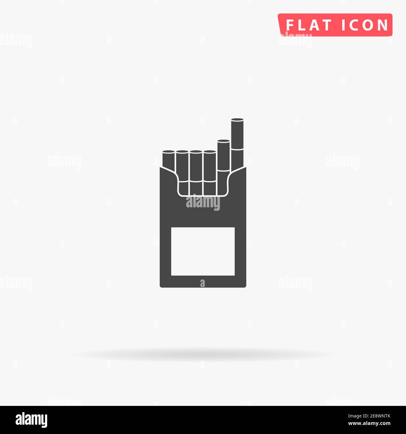 Cigarette Pack flat vector icon. Hand drawn style design illustrations. Stock Vector