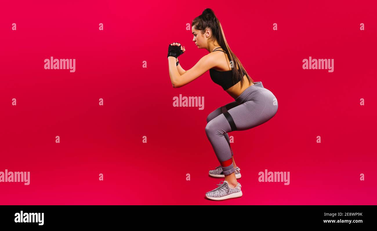 Profile Photo Of A Sporty Girl Who Shakes Her Leg Muscles With An 