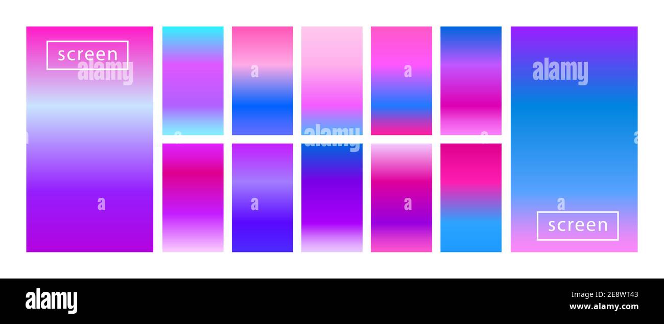Colorful Gradient Background Neon Collection of colorful backgrounds in trendy neon colors. Modern screen ...