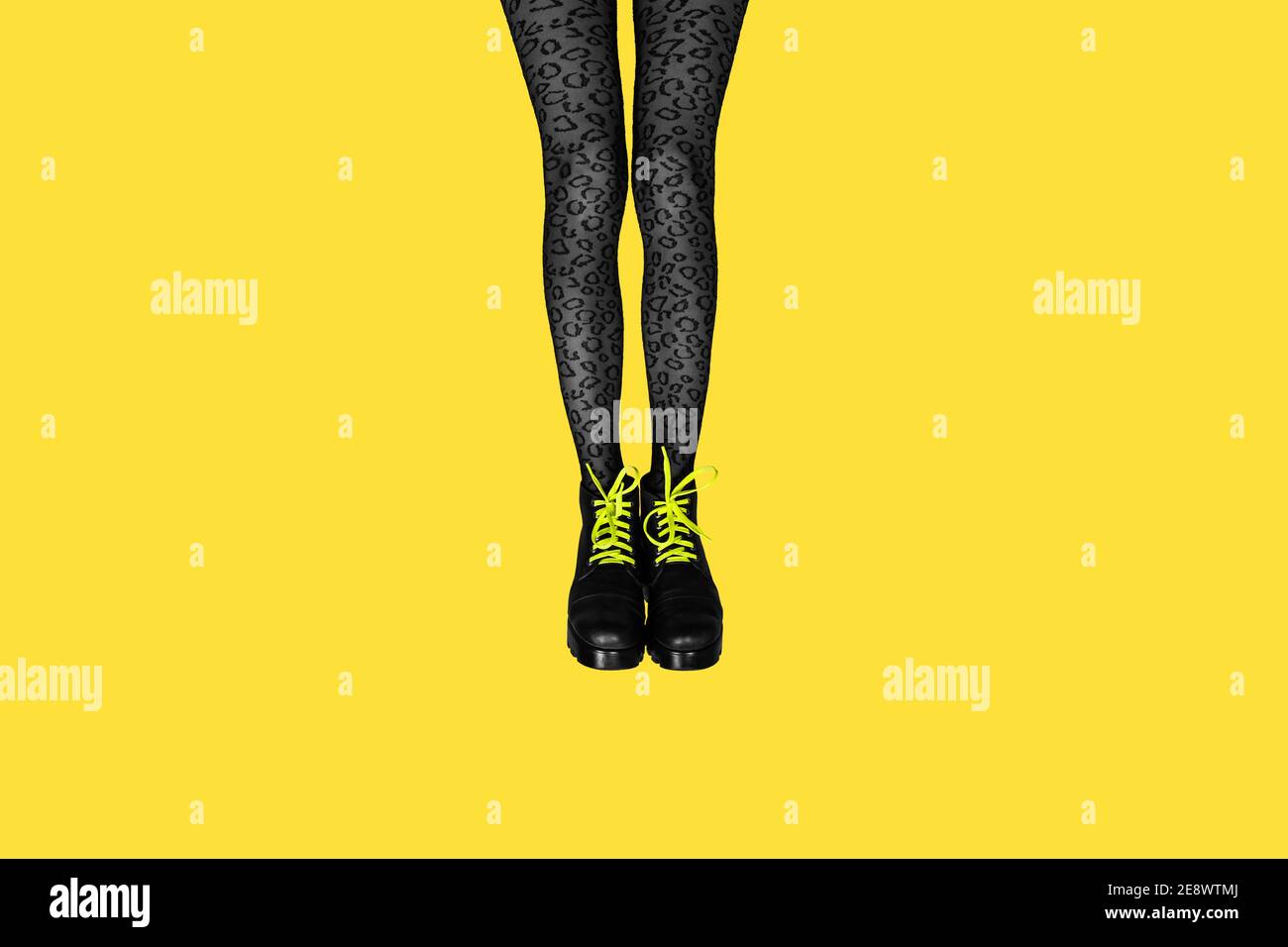yellow background. Pop art Stock Photo 