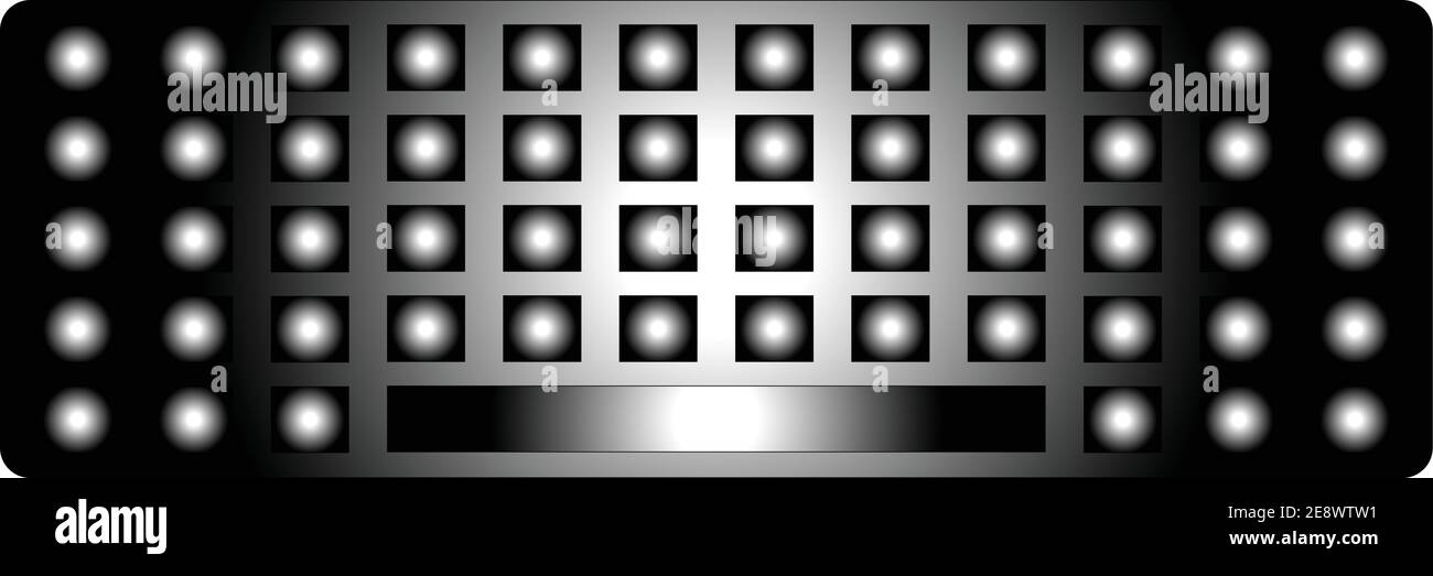 Computer Keyboard in Black colour. Vector Image. Stock Vector
