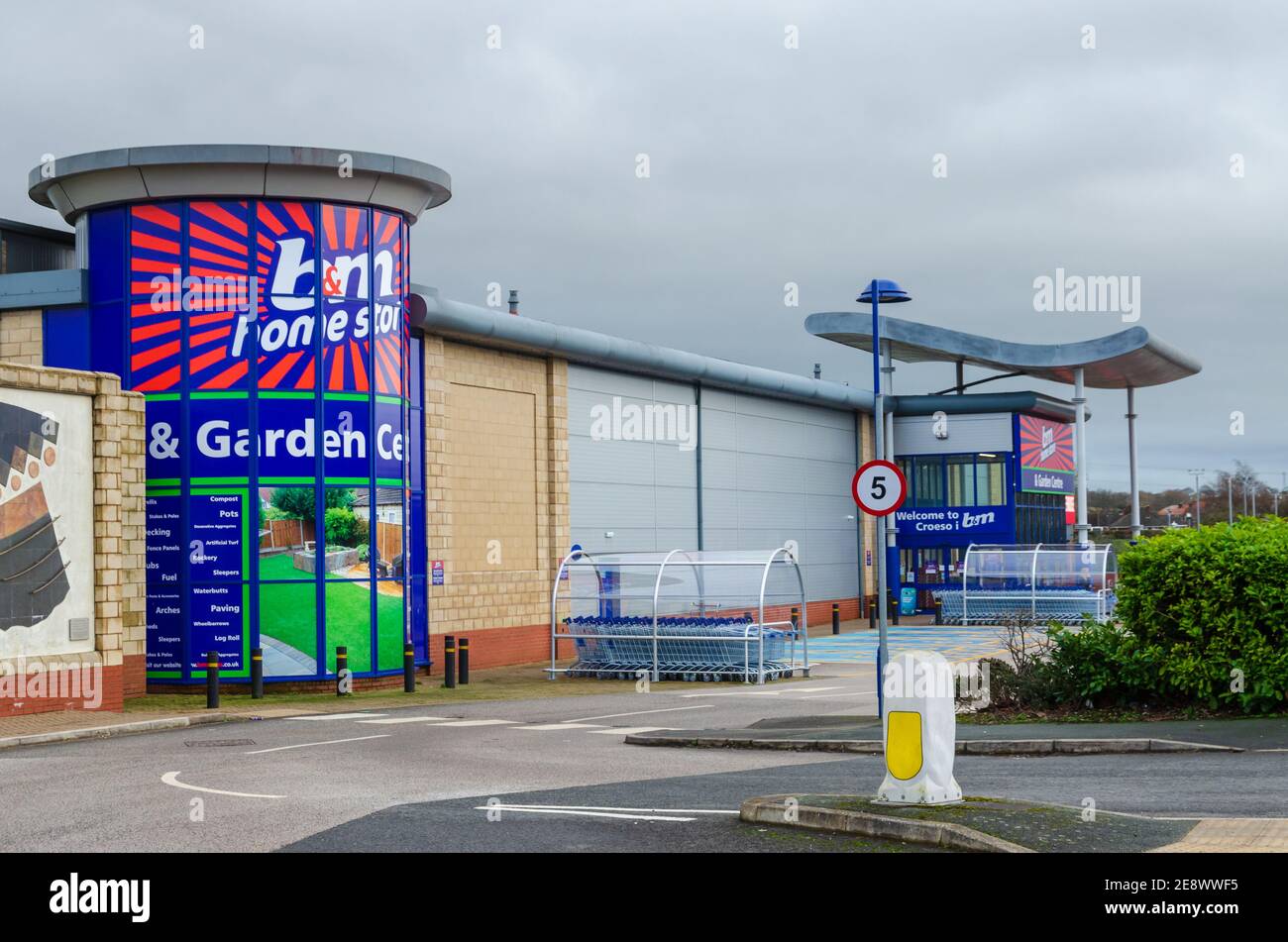 Mold, Flintshire; UK Jan 28, 2021 The discount retail chain B & M
