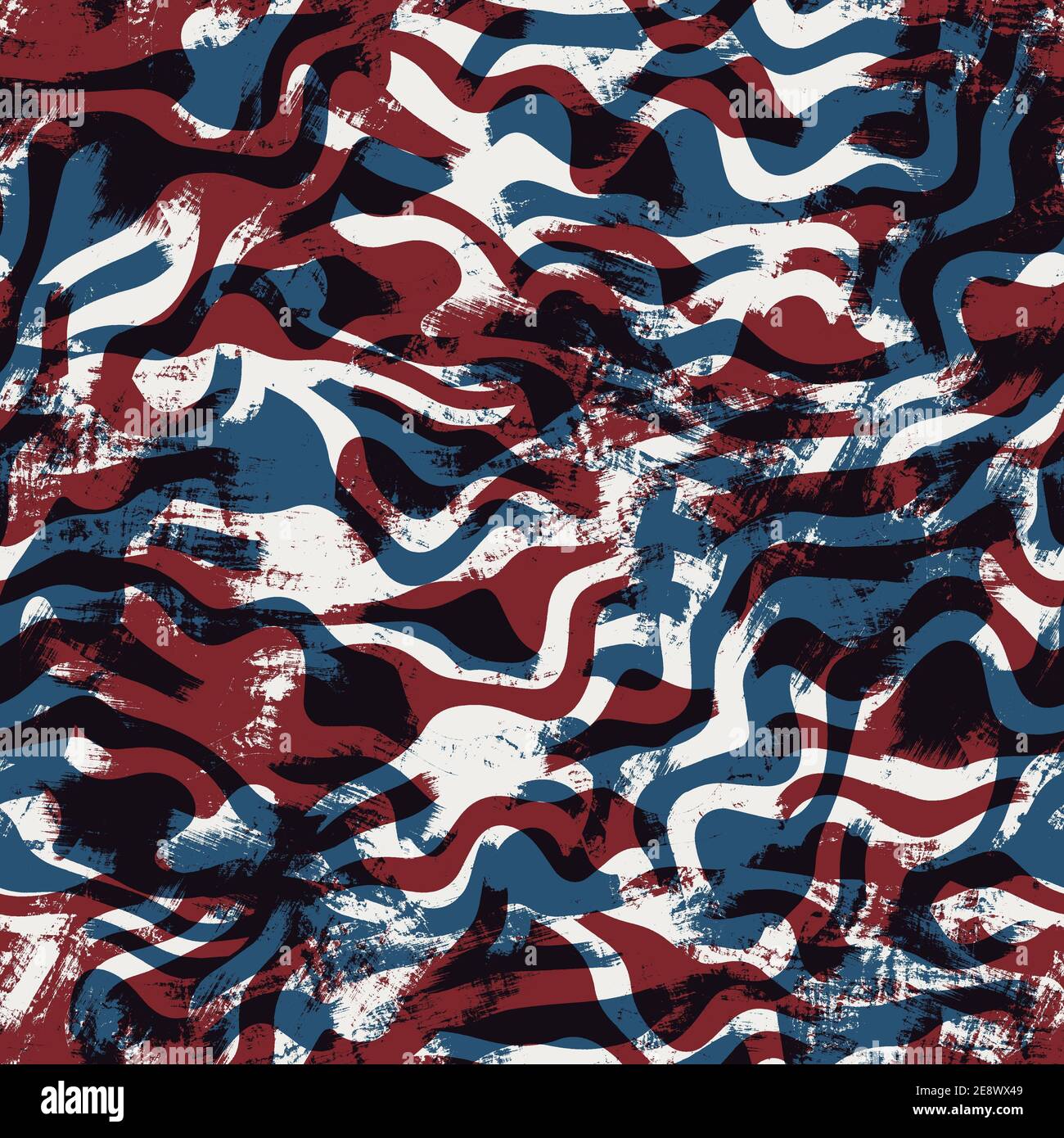 Seamless stripe pattern in red blue black white Stock Photo - Alamy