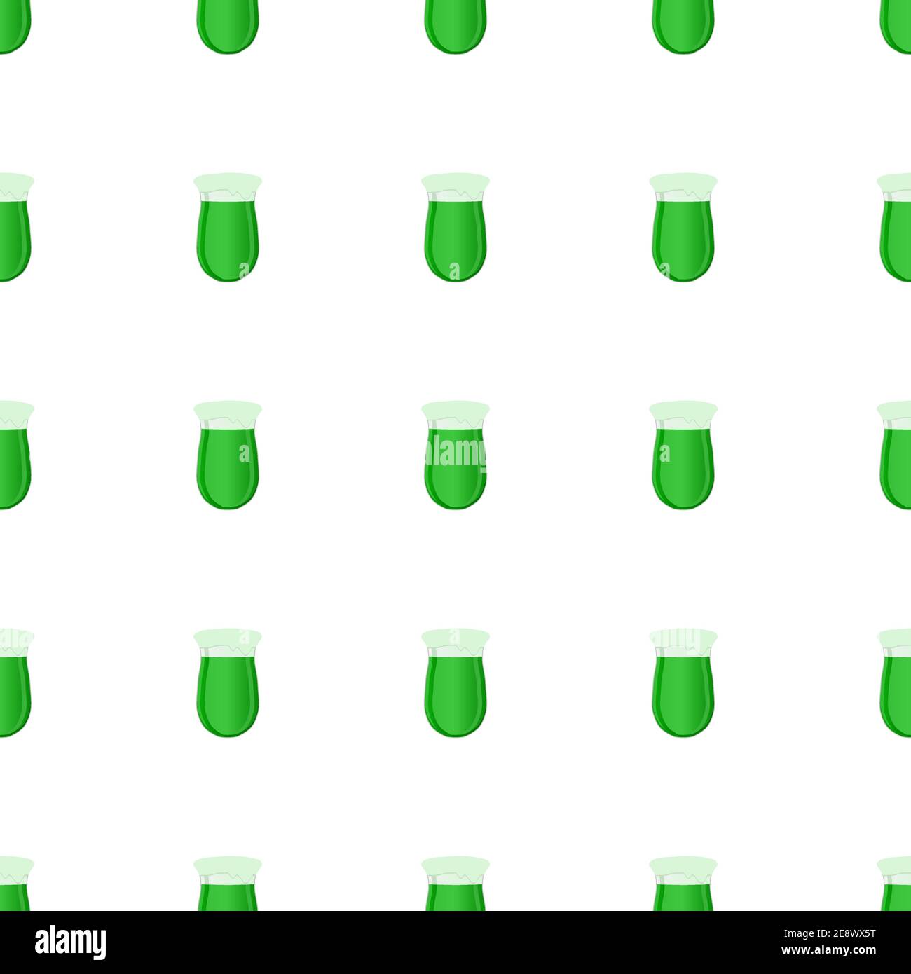 Illustration Irish holiday St Patrick day, seamless color beer in mug. Pattern St Patrick day consisting of many identical beer mug on white backgroun Stock Vector
