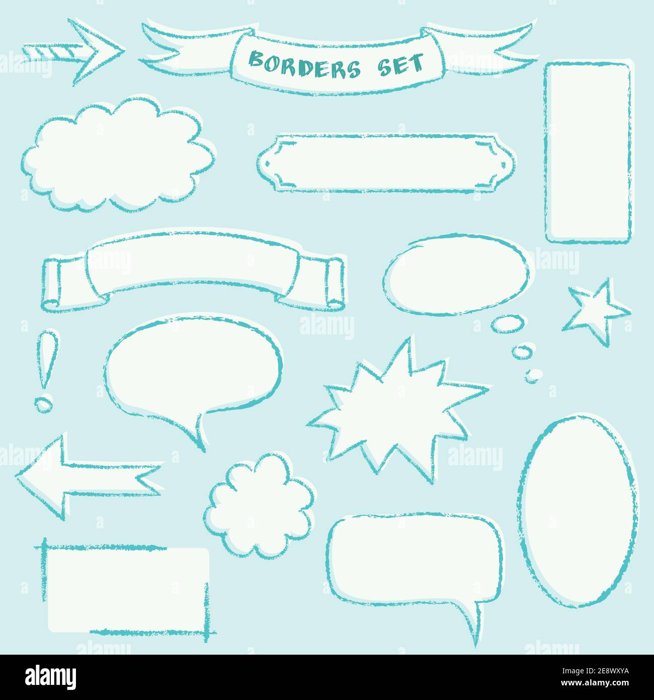 Vector collection of hand drawn borders and frames Stock Vector