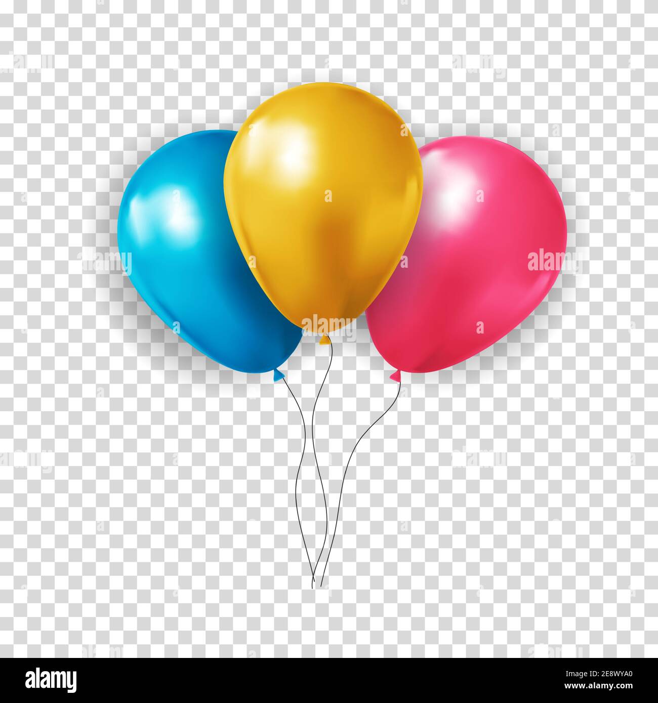Realistic 3d balloon collection set on transparent background for party ...
