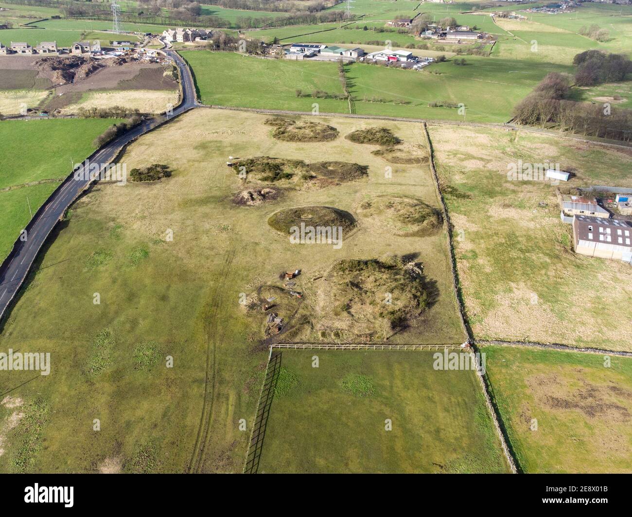 Bell Pits. Surface remains show evidence of early coal mining seen in