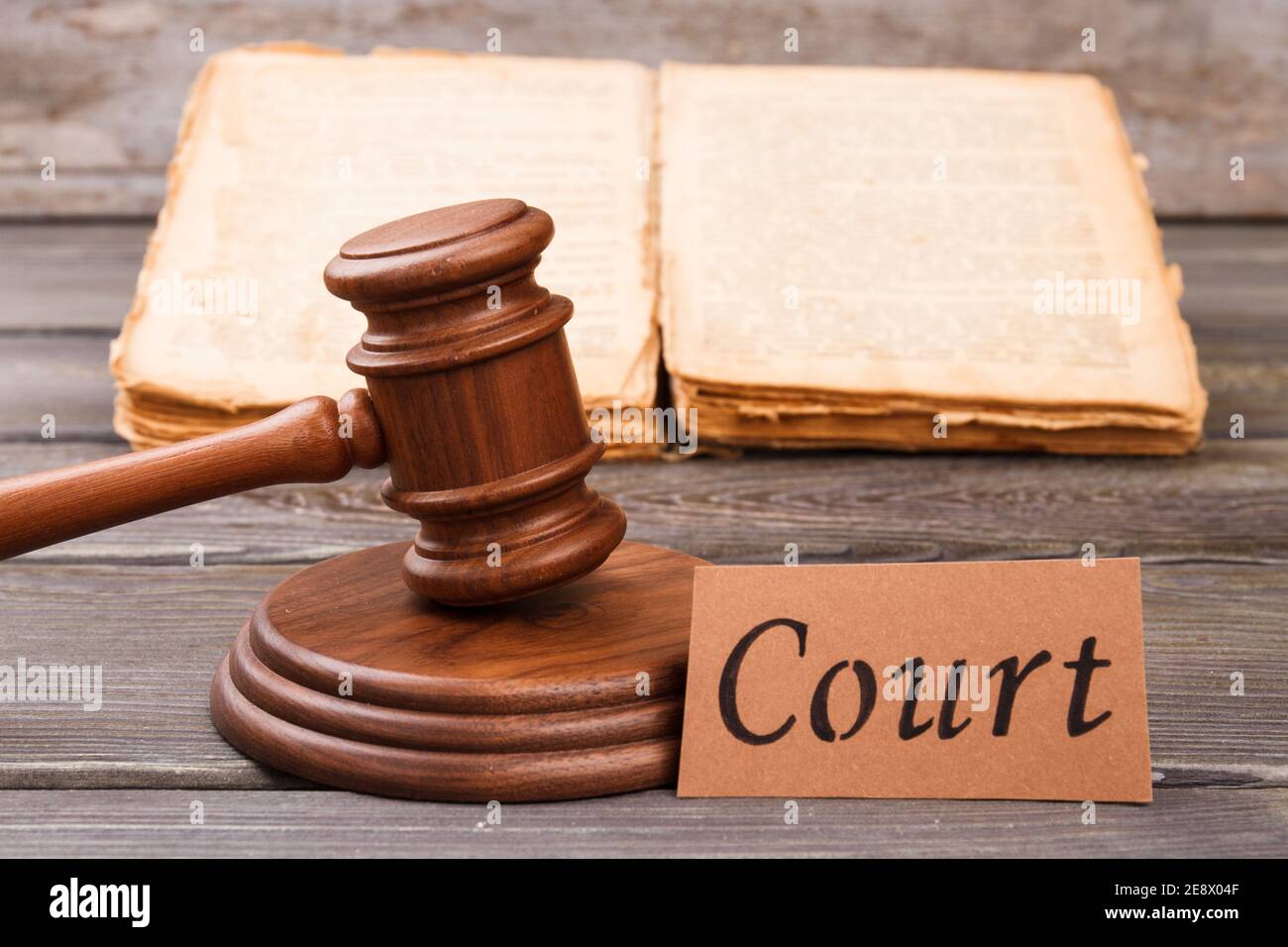 Wooden gavel hits sounding block Stock Photo Alamy