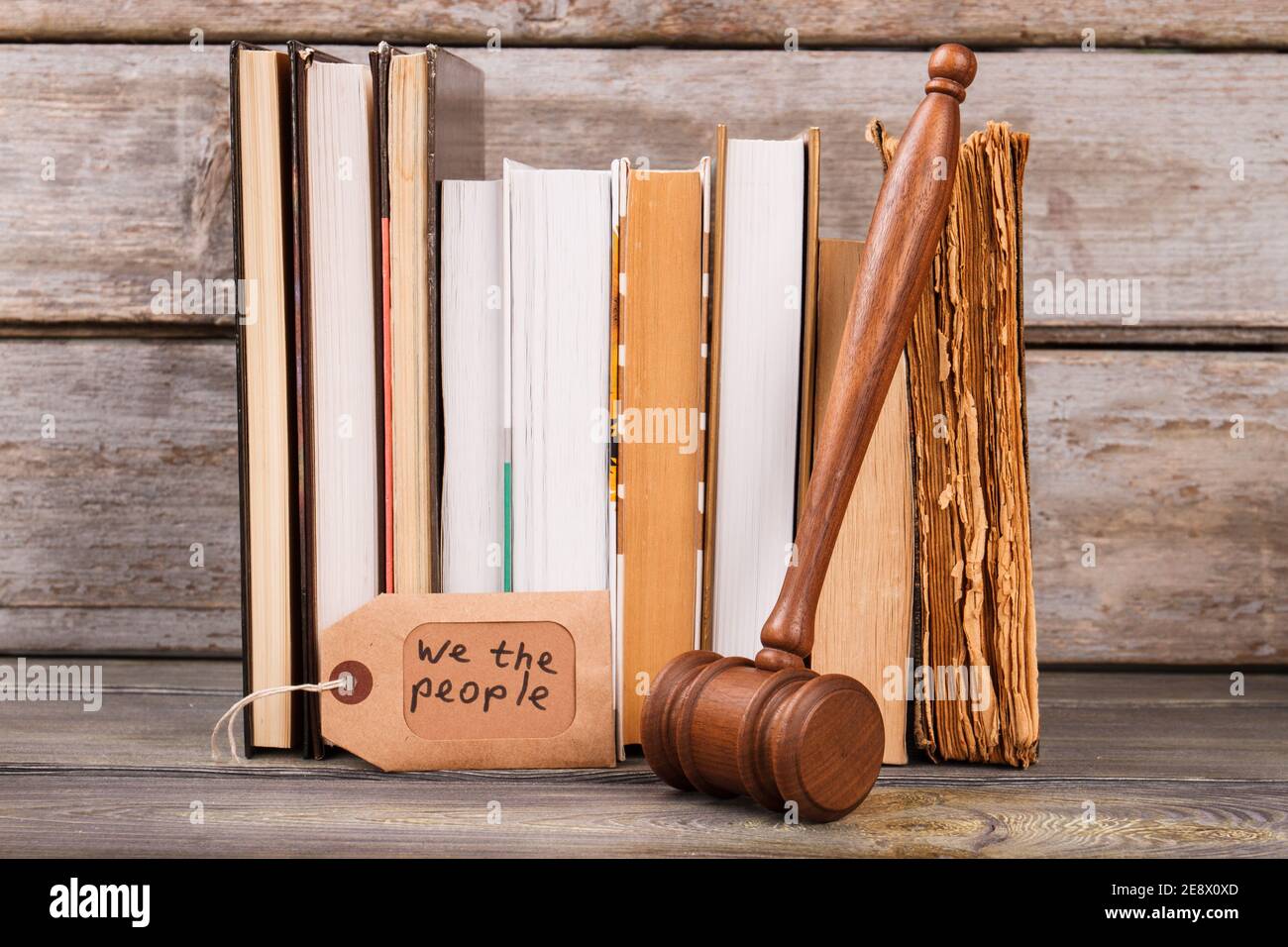 Still life judge gavel and old law books Stock Photo Alamy