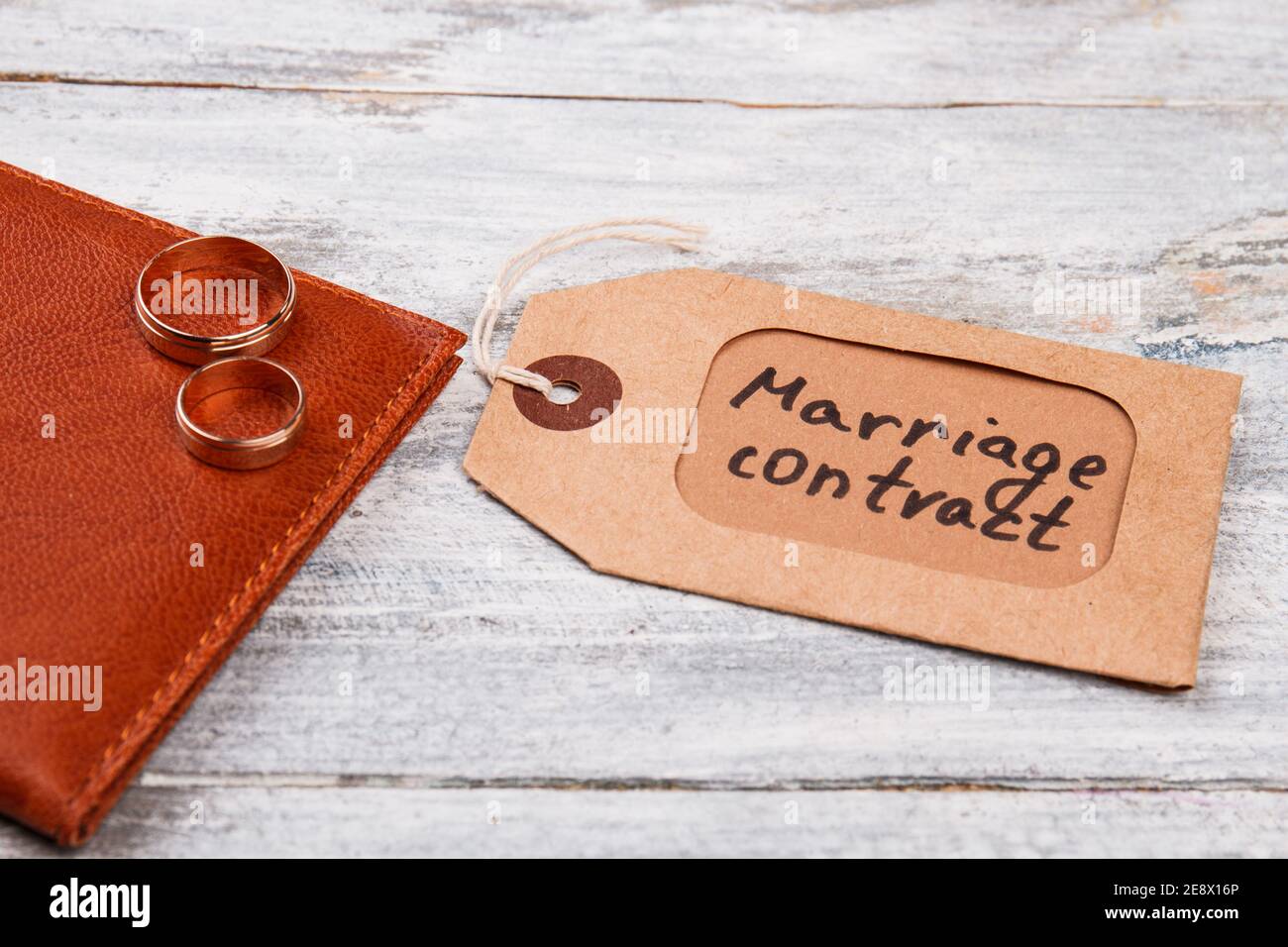 Marriage contract label. Stock Photo