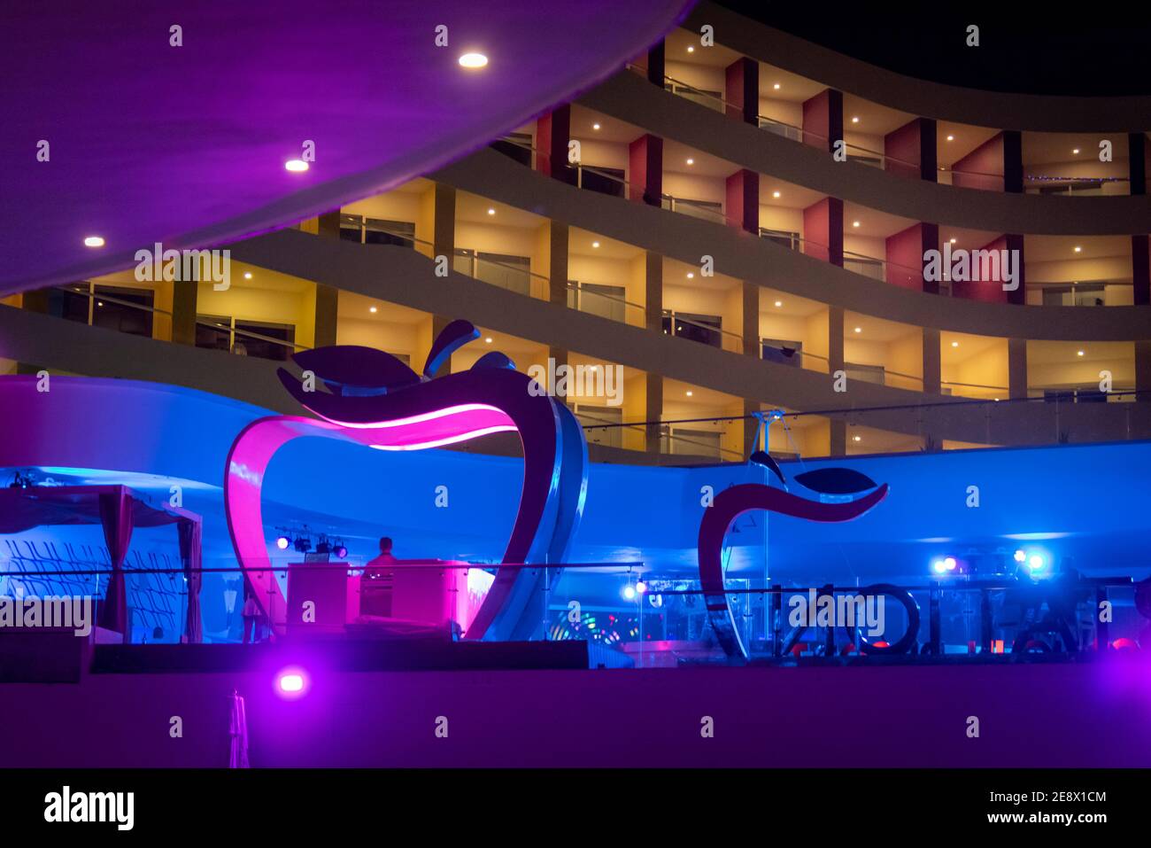 Cancun Temptation resort at night Stock Photo Alamy