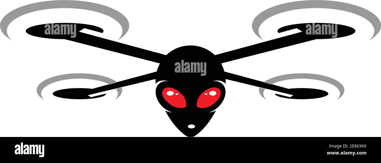alien drone abstract logo icon concept graphic design Stock Vector