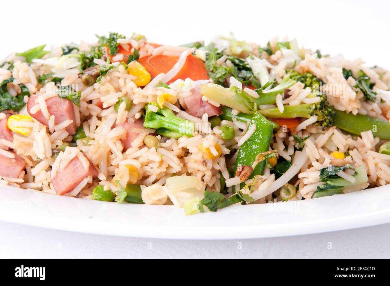ham stir fry with vegetables Stock Photo Alamy