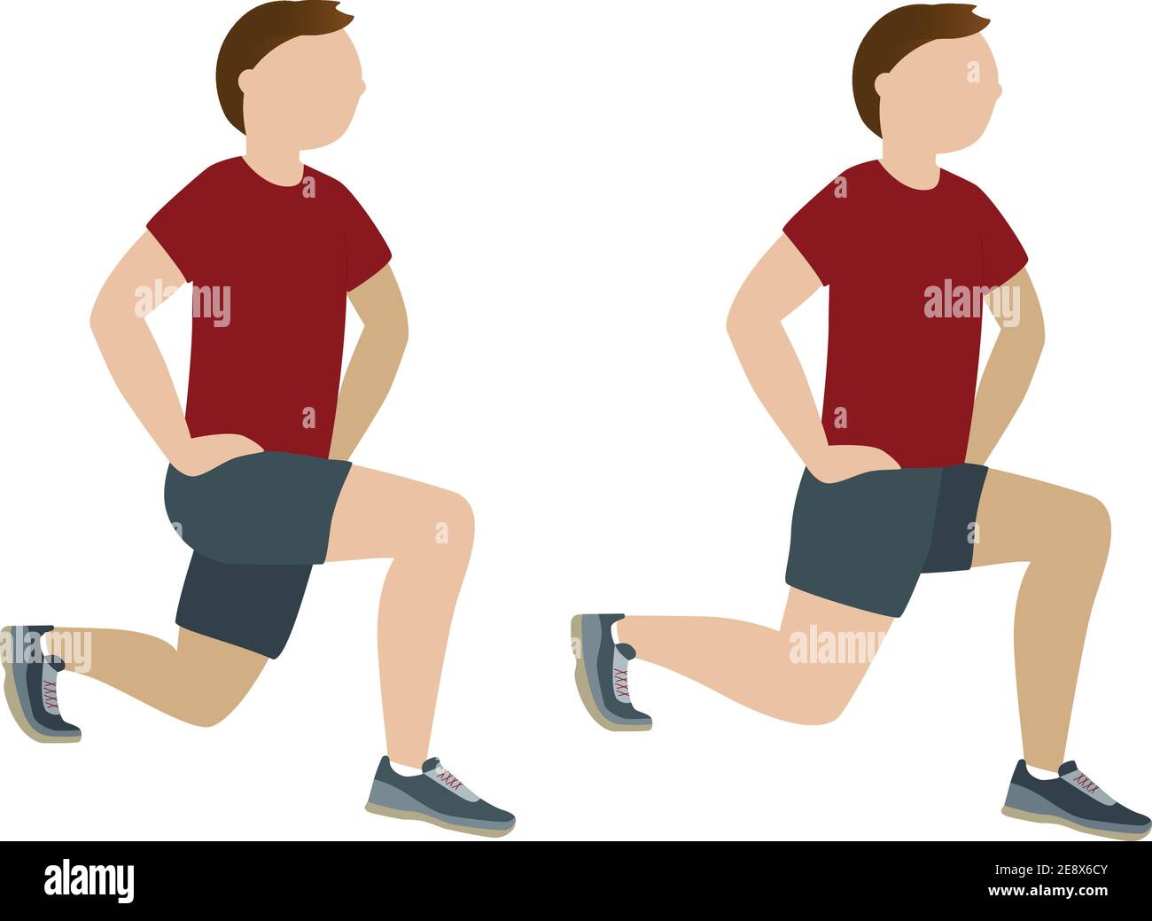 Alternate lunge stock vector images alamy