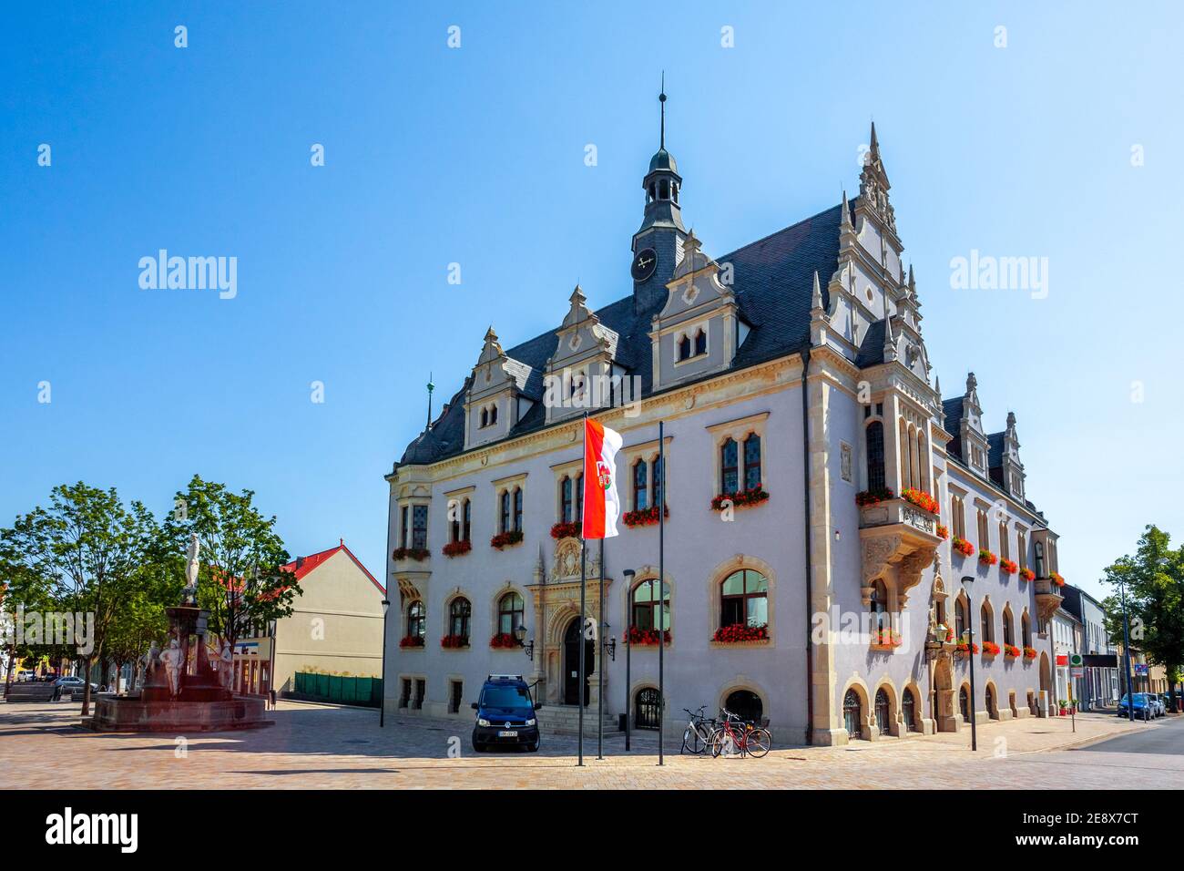 City hall in Schoenebeck, Saxony Anhalt, Germany Stock Photo