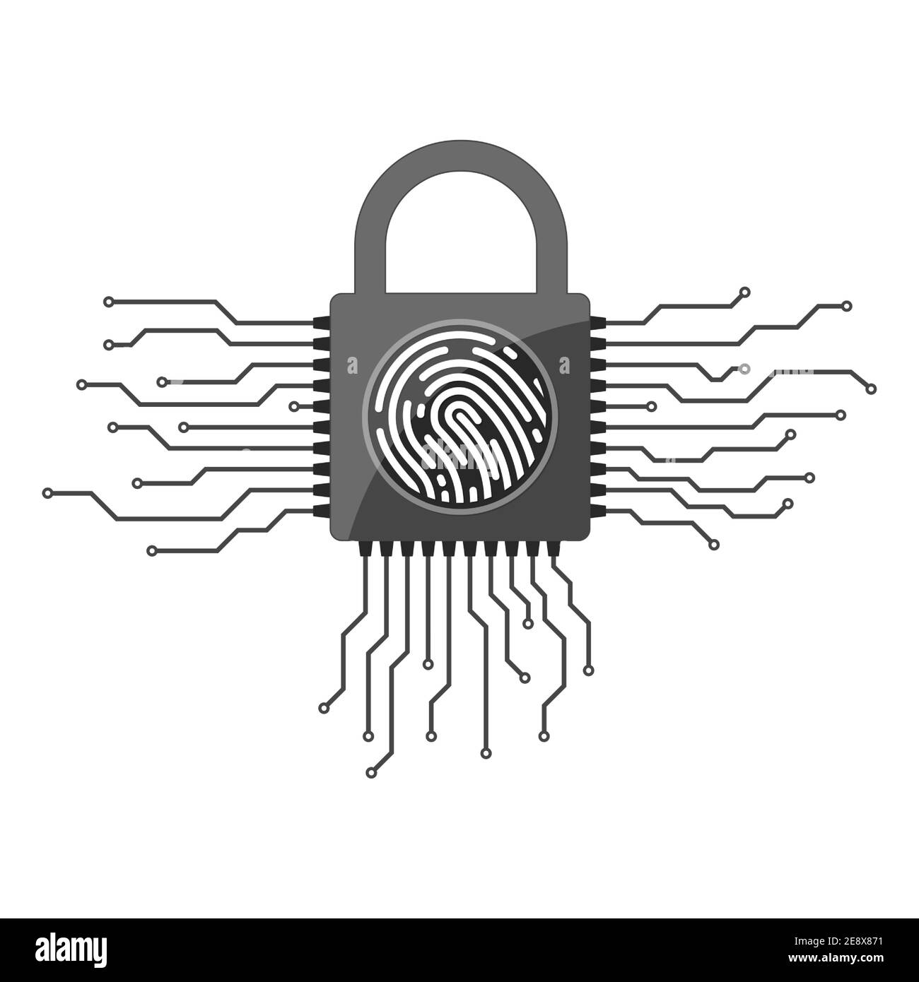 Electronic padlock with fingerprint . Padlock with fingerprint scanner