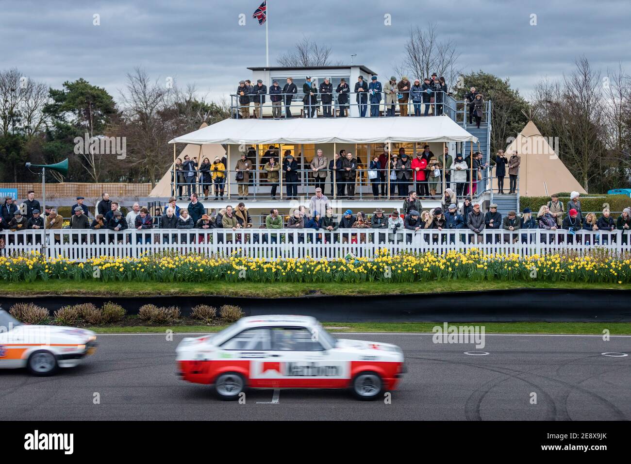 General action from the 75th Members' Meeting at Goodwood Motor Circuit. Picture date: Friday March 17, 2017. Stock Photo