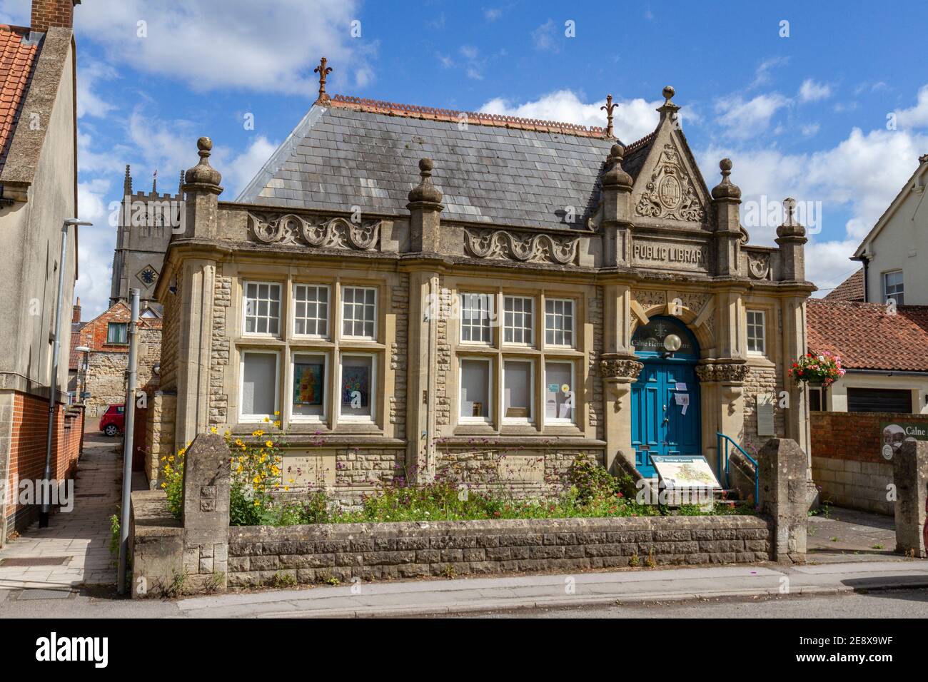 Calne Heritage Centre (in the former public library opened in 1905 & financed by the millionaire industrialist Andrew Carnegie), Calne, Wiltshire, UK. Stock Photo